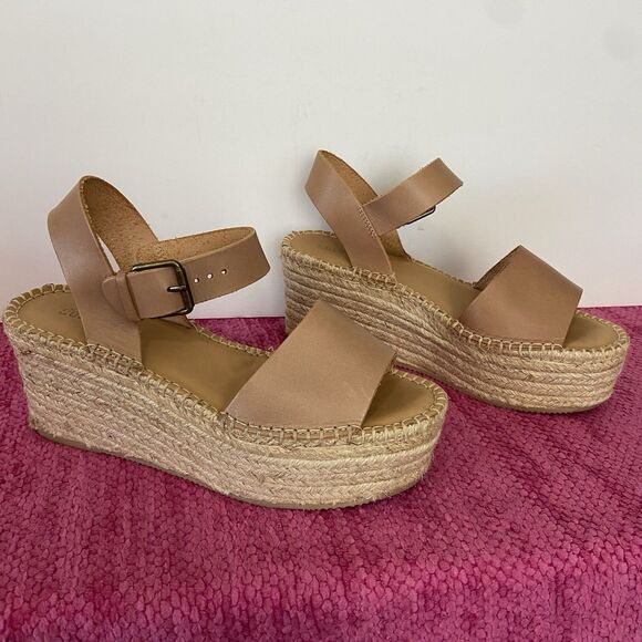 Soludos Minorca Platform Espadrille Sandals Nude Tan Leather Size 8 - Picture 11 of 11